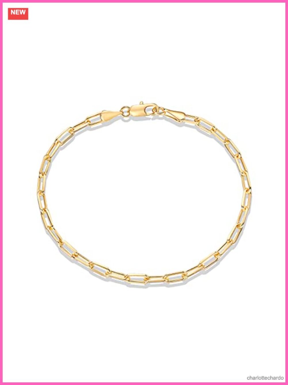 PAVOI Gold Plated Paperclip Chain Bracelet Women Minimalist Adjustable